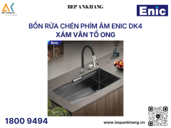 Bồn rửa chén phím âm Enic DK4 - Màu xám hạt trơn - Màn hình led hiển thị nhiệt độ